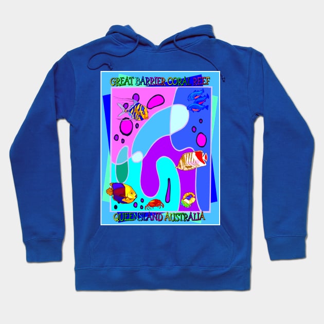 Great Barrier Coral Reef Queensland Australia Abstract Print Hoodie by posterbobs